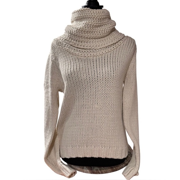 NWT Miracle Sweater M/L Cowl Neck Knit Cable Sweater - Picture 4 of 16